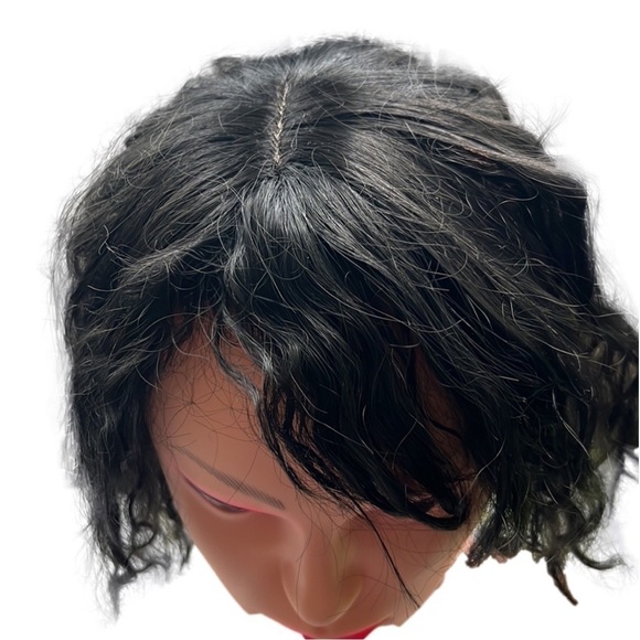 Fluffy Curly Hair Topper 11” Full Head Top Hair Piece Clip in With Bangs - Picture 7 of 9